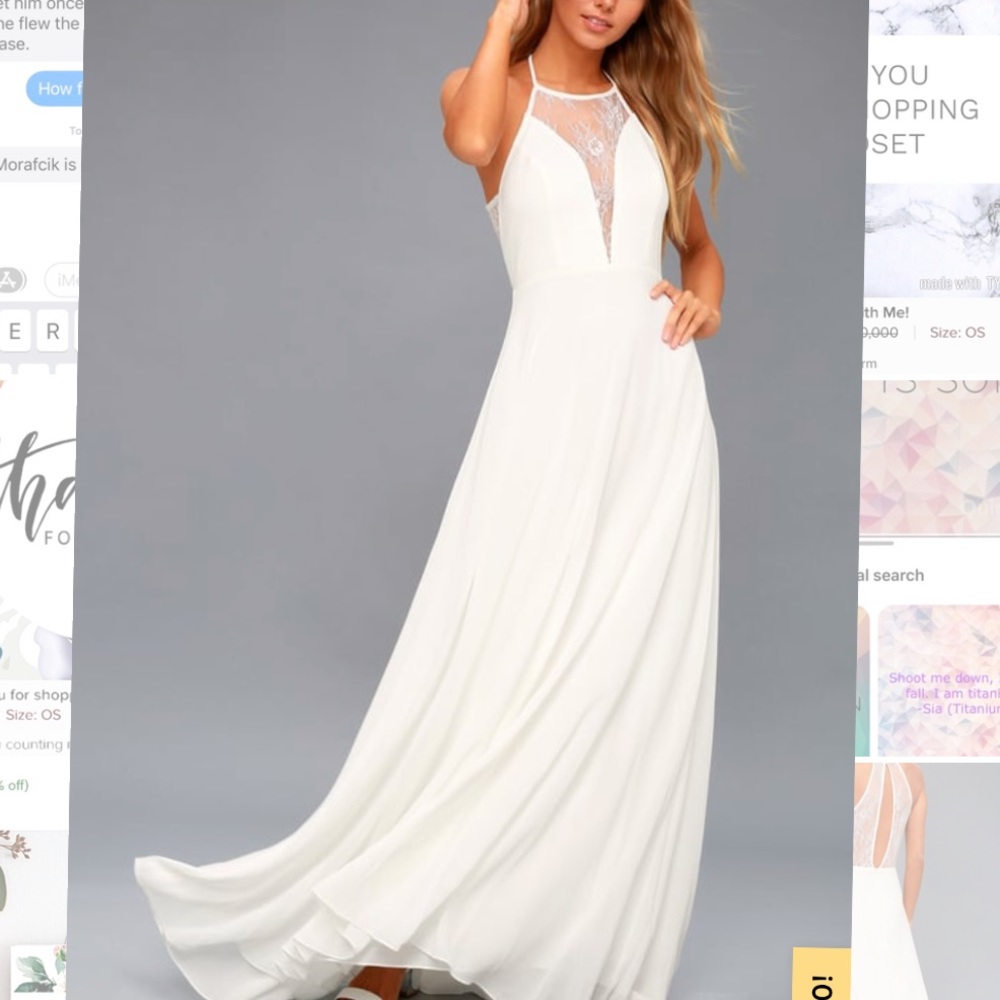 Lulu’s Adella White Lace Sleeveless Maxi Dress